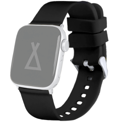 LAVVU Černý silikonový řemínek na hodinky pro APPLE WATCH 42-44 mm