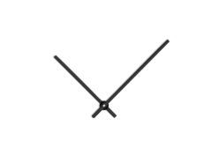 Čierne rovné hliníkové ručičky na hodiny 120 mm | 90 mm