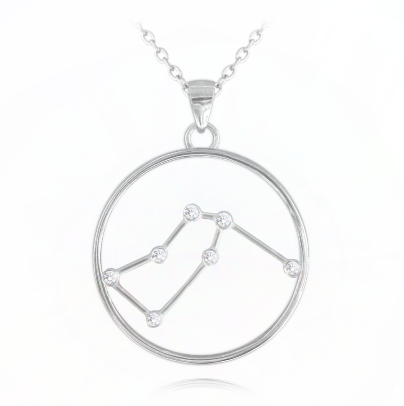Stříbrný náhrdelník MINET Stars VODNÁŘ Czech Crystal JMAS9502SN45