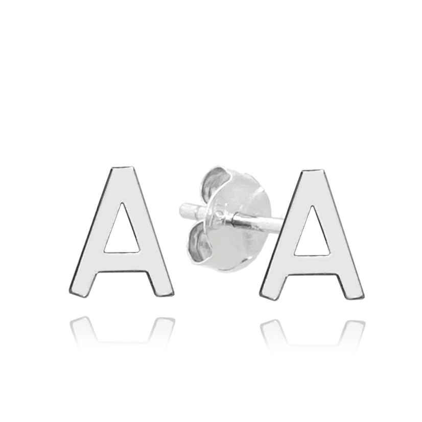 MINET Strieborné náušnice písmeno "A"