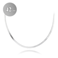 MINET Strieborná plochá retiazka VALENCIA 42 cm