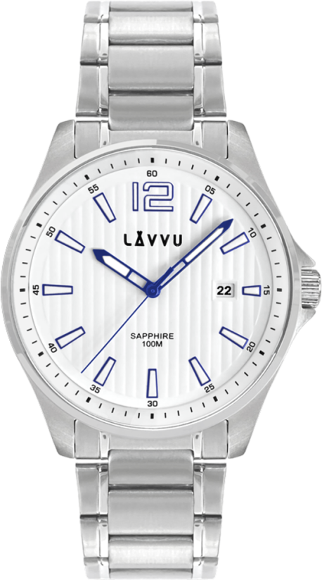 Pánské hodinky se safírovým sklem LAVVU NORDKAPP White  LWM0160