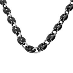 Keramický náhrdelník 5386 - striebornočiernej farby - SNE.5386.. (black ceramic)