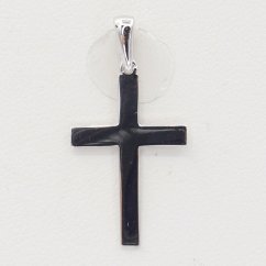 Zlatý prívesok z bieleho zlata krížik OP054W (585/1000) 0.75 g