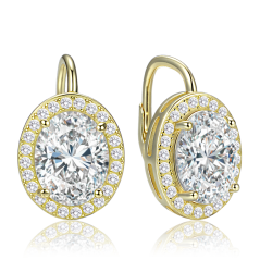 MINET Luxusní pozlacené stříbrné náušnice se zirkonem