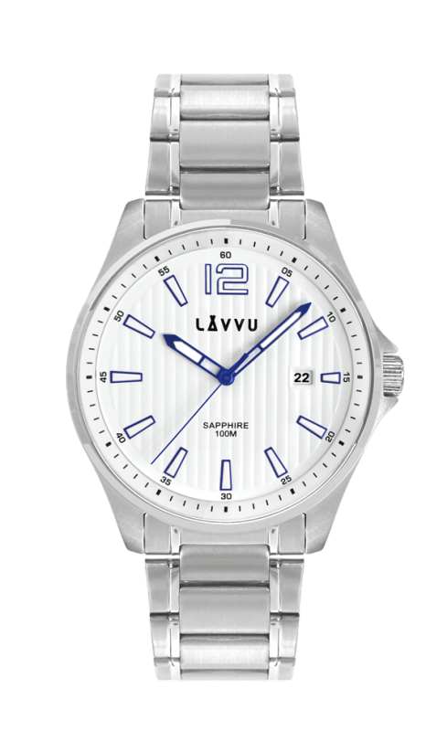 Pánske hodinky so zafírovým sklom LAVVU NORDKAPP White LWM0160