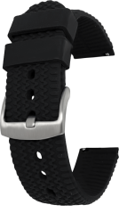 LAVVU Čierny štruktúrovaný silikónový remienok na hodinky - 22