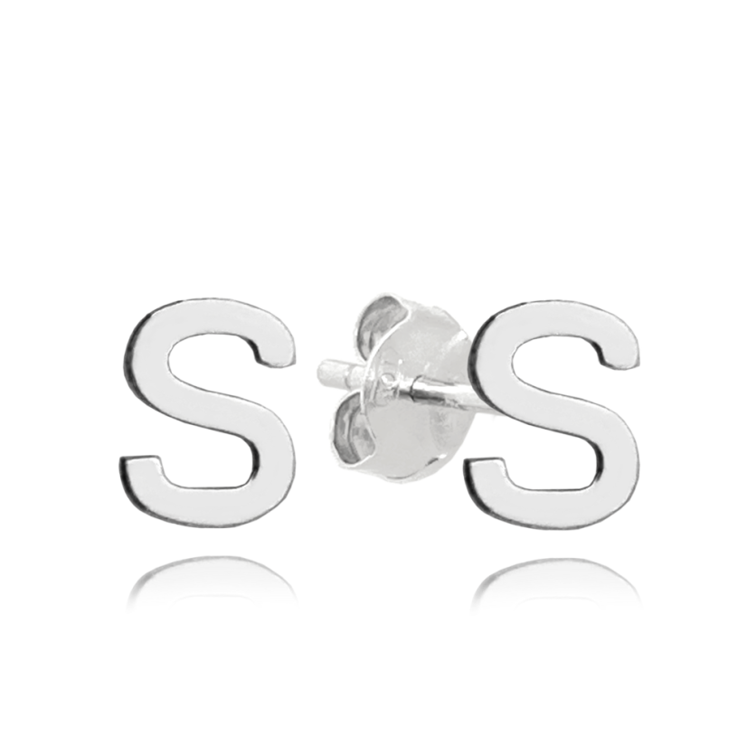 MINET Strieborné náušnice písmeno "S"