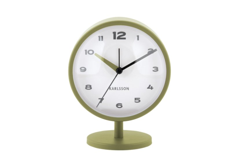 Dizajnové stolné hodiny s budíkom 6027GR Karlsson 14cm