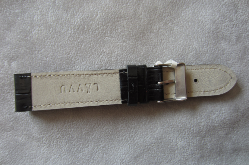 LAVVU Čierny prešitý remienok CROCO z luxusnej kože Top Grain - 16