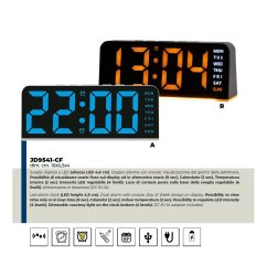Designový digitální LED budík JD9541R Lowell 16cm