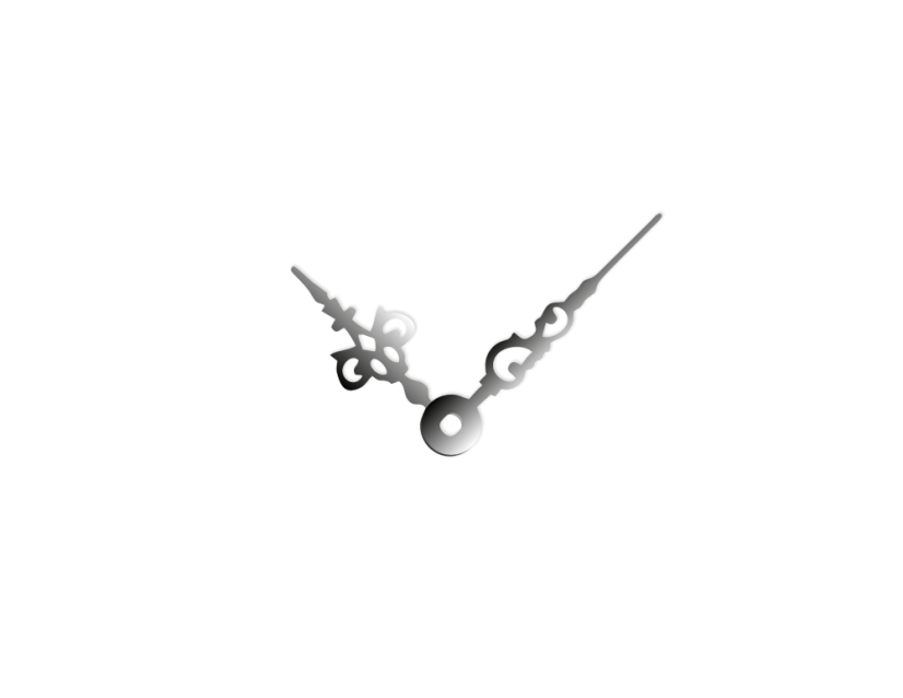 Stredné strieborné hliníkové ručičky na hodiny Antik 43 mm | 32 mm