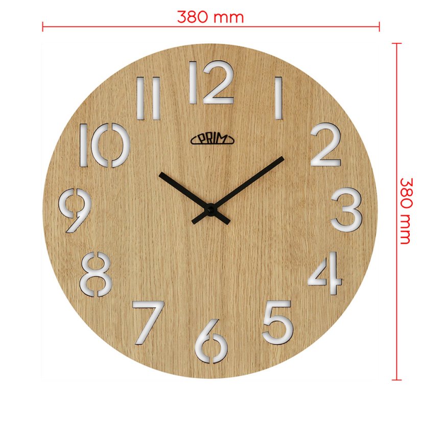 Nástenné hodiny s tichým chodom PRIM Authentic Veneer - B - E07P.4242.51