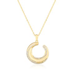 Pozlátený strieborný náhrdelník so zirkónmi JVD SVLN0878XJ5GO45