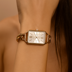 MINET Zlaté dámské hodinky SIENA se zlatým ocelovým řemínkem