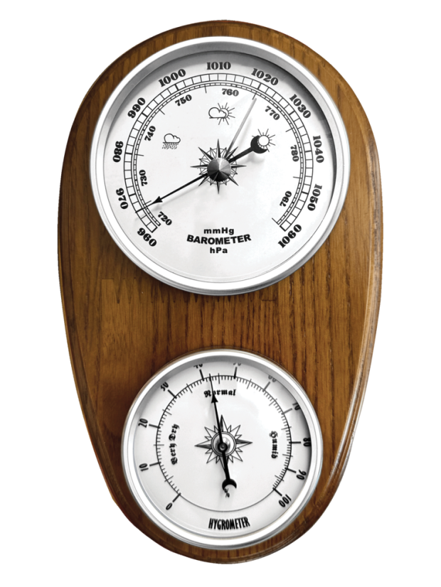 Nástenný drevený barometer s vlhkomerom JVD BA231/11