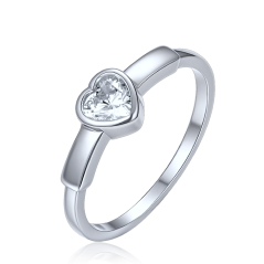 MINET Decentný strieborný prsteň srdca veľ. 58