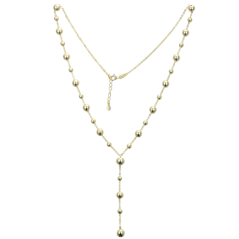 MINET Elegantný pozlátený strieborný náhrdelník s guličkami