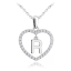 MINET Strieborný náhrdelník písmeno v srdiečku "R" so zirkónmi
