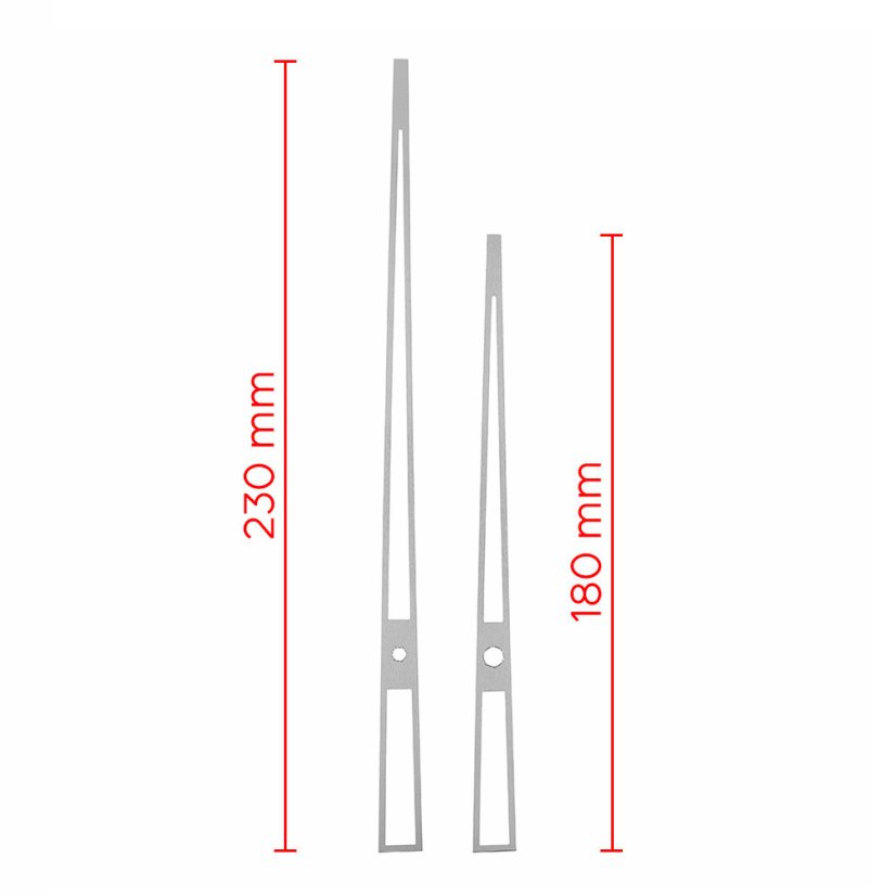 Kovové hodinové ručičky B31 (172 mm, 123 mm) - stříbrné - Ručičky hodinové B31 pár stříbrné