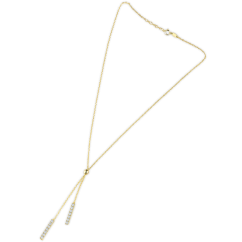 MINET Luxusní zlatý náhrdelník s bílým zirkonem Au 585/1000 4,30g