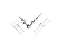 Stredné strieborné hliníkové ručičky na hodiny Antik 43 mm | 32 mm