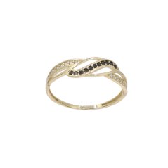 Zlatý prsteň so zirkónmi CDY43, veľ. 52, 1.25 g (585/1000)