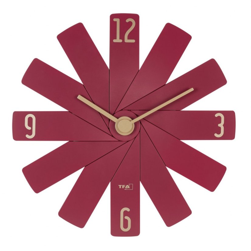 TFA 60.3020.05 - Dizajnové nástenné hodiny CLOCK IN THE BOX - červené