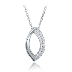 MINET Elegantný strieborný náhrdelník s bielymi zirkónmi