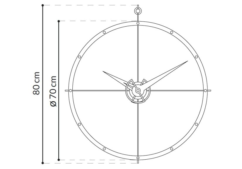 Dizajnové nástenné hodiny Nomon Doble ON 80cm