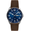LAVVU Ocelové pánské hodinky BERGEN Blue / Top Grain Leather se svítícími čísly