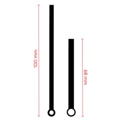 Kovové hodinové ručičky B13 (96 mm, 65 mm) - černé - Ručičky hodinové B13 pár