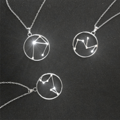 Stříbrný náhrdelník MINET Stars STŘELEC Czech Crystal JMAS9512SN45