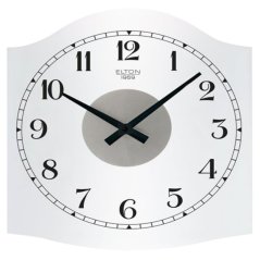 Skleněné nástěnné hodiny ELTON Apur - bílo-šedé - E19.4695.00.005208