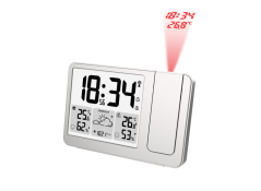 Rádiom riadená meteorologická stanica s budíkom a projekciou JVD RB3539