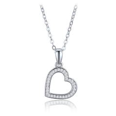 MINET Stříbrný náhrdelník se srdíčkem - matka