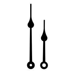 Kovové hodinové ručičky B12 (95 mm, 70 mm) - černé - Ručičky hodinové B12 pár