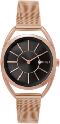Růžovo-černé dámské hodinky MINET ICON ROSE GOLD BLACK MESH