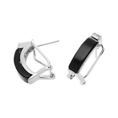 Stříbrné náušnice 8247 - stříbrnočerné barvy - SER.8247