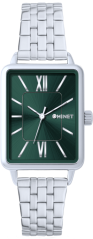 MINET Stříbrno-zelené dámské hodinky SIENA se stříbrným ocelovým řemínkem