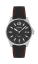LAVVU Pánske hodinky so zafírovým sklom NORDKAPP Black / Top Grain Leather