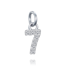 MINET Stříbrný přívěs číslice "7" vykládaný zirkony