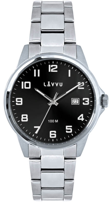 LAVVU Stylové pánské hodinky HAMRE Black 100M