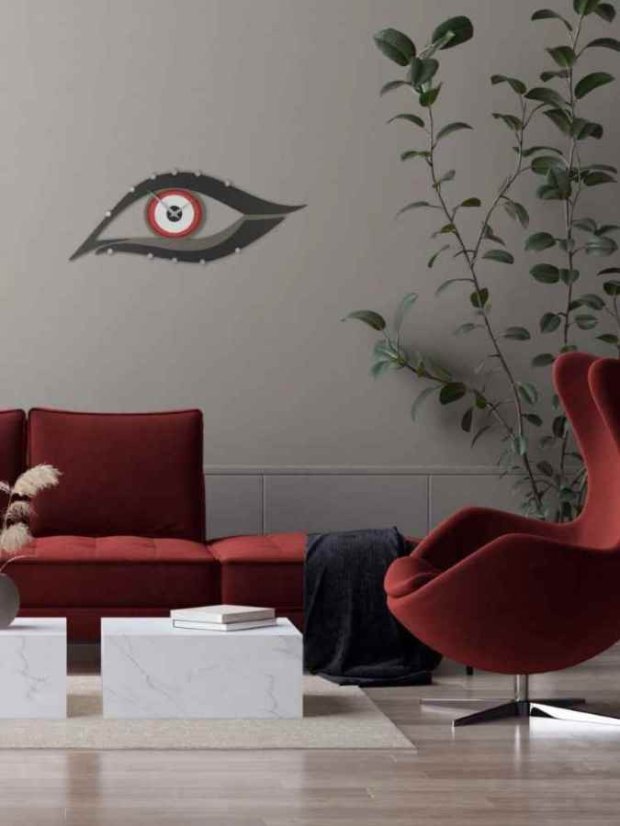 Dizajnové hodiny 10-115 CalleaDesign 73cm (viac farieb) Farba šedomodrá svetlá-41
