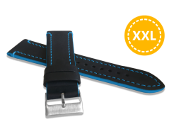 LAVVU XXL Prodloužený modře prošitý řemínek TAILOR z luxusní kůže Top Grain - 24 - XXL