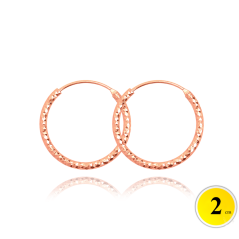 MINET Rose gold brúsené strieborné náušnice KRUHY 2 cm