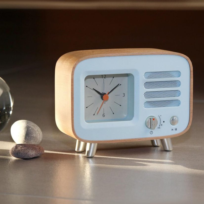 Drevený analógový budík bluetooth Retro alarm + sound - C01.3950.51