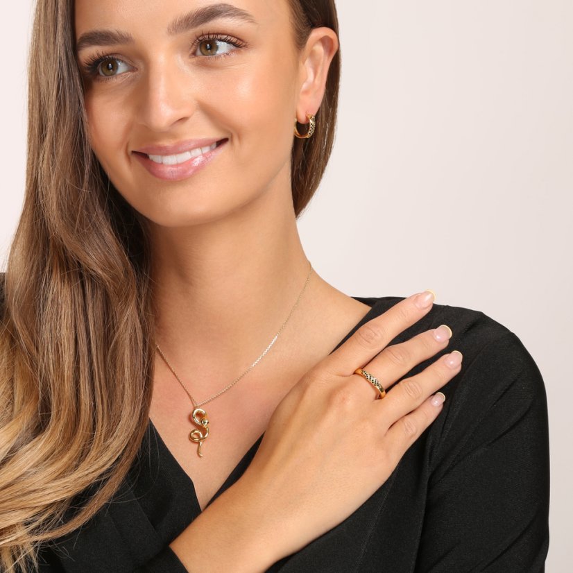 Pozlátený strieborný prsteň JVD SVLR0923SK6GB53