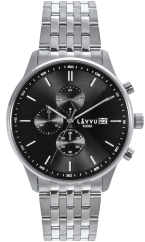LAVVU Pánské hodinky YSTAD Chronograph Black s vodotěsností 100M