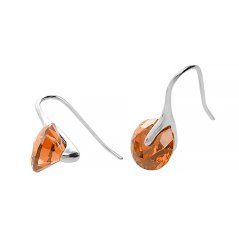 Nerezové náušnice 6481 - striebornooranžovej farby - SER.6481.. 8mm